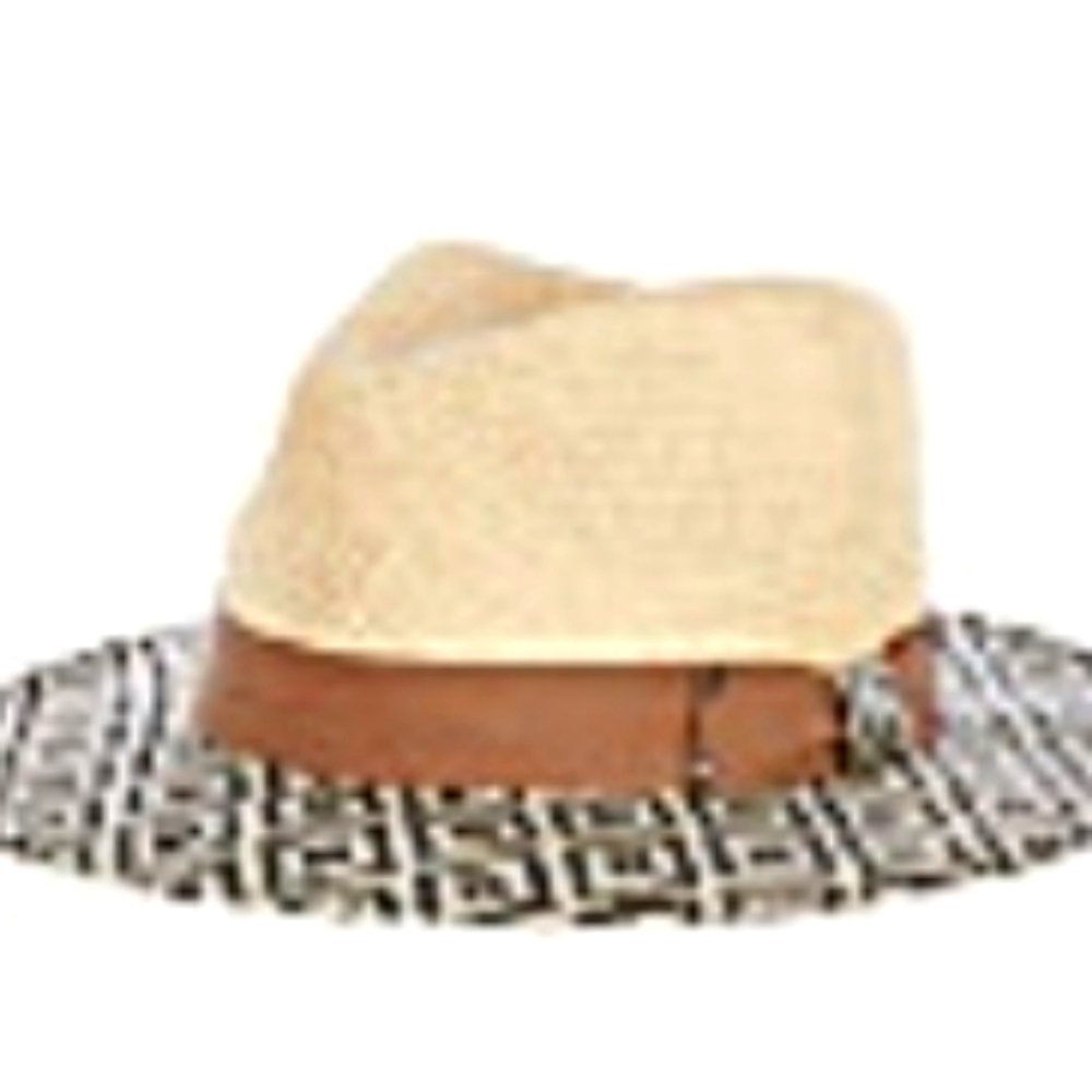 Tan and blue Fedora